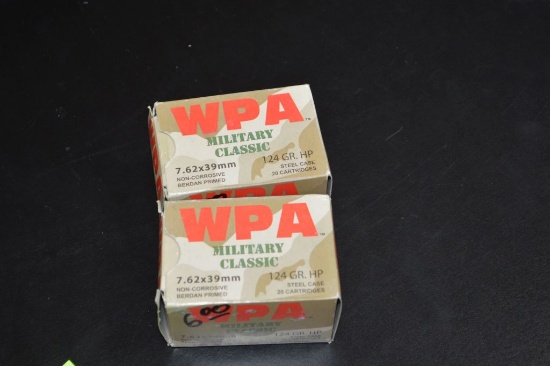WPA, 7.62x39mm, 124 grn, 2 boxes of 20(2 x Bid)
