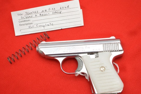 Jennings Mdl J-22, 22 LR, SN#105978, needs parts