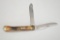 C Platts Sons Eldred, PA, 1997 Double Blade Pocket Knife w/ Man Made Bone H