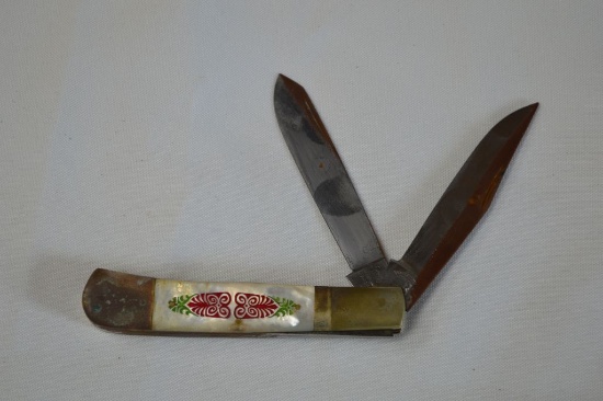 Frank Ruster Celebrated Cutlery Germany, Fight'N Rooster Knife w/ Mother of