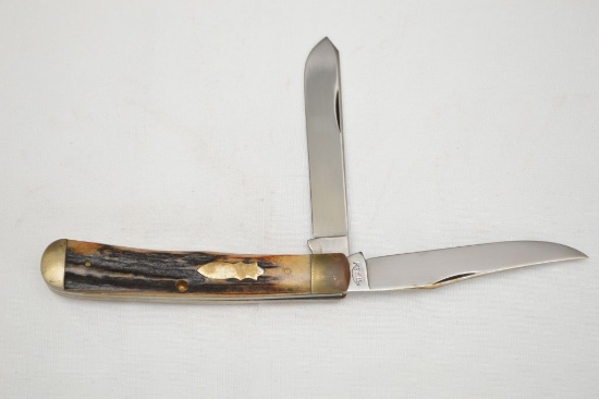 Kinfolks 1997 Double Blade Pocket Knife w/ Handmade Bone Handle