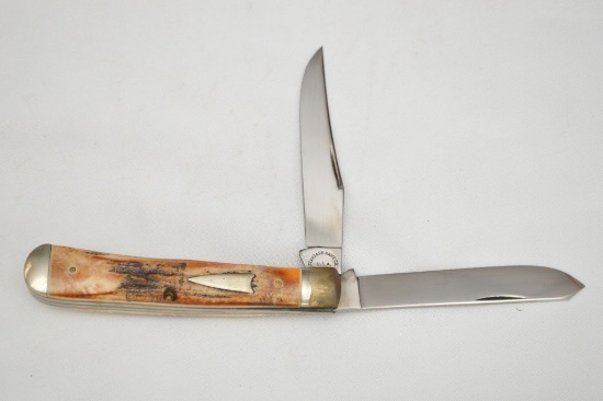 Standard Knife Co. USA, 1997 Double Blade Pocket Knife, w/ Man Made Bone Ha