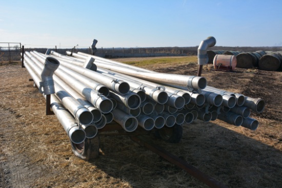 44 - 30' Aluminum 6" Pipe, Apprx 1320 ft Long, Includes 2 - 45 degree Elbow