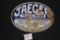 Porcelain Oval Jaeger Tilting Mixer Sign, 12” Wide