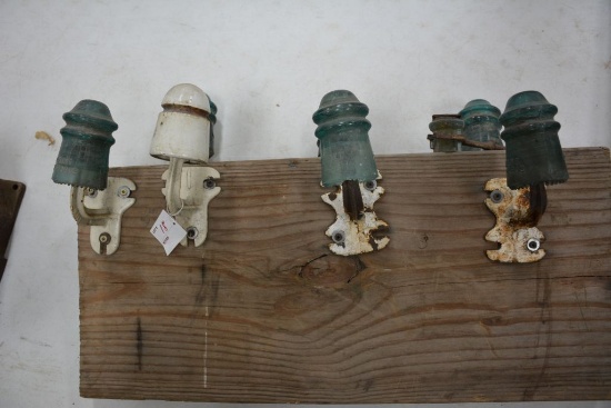 Set of 8 Insulators On Display Board