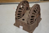 Old Cast Iron Dual Wheel Hog Oiler, Approx 10” Wide on Wheels