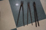 3 Farrier Forge Tongs, Marked Champion, 19-20” Long, Sells One Money