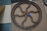 34 1/2” Cast Iron Vintage Fly Wheel, Maybe off of and Old Commercial Coffee