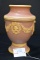 Unmarked Footed 8 1/2 in. Tall, Two Tone Semi-Gloss Vase - Swag and Cameo P