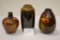 Three Piece Rozane Type Vases - Owens Art, Rookwood, V1 924, #1-1110?