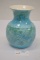 Dryden Original Aqua Marine Glaze w/ White Interior Vase Carved Texture, #7