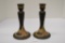 Pair of Roseville Candlesticks, 8 1/2 in.