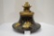 Large Unmarked Rozane Type Lamp Base w/ Yellow Flowers Brass Fixture, 12 x