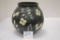 Weller Cretone Black Bulbous Vase w/ Flowers and Animals, 7 in.