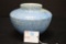 Unmarked Squat Vase/Bowl Stamped Design on Lip, 5 x 6 1/2, Gloss Finish