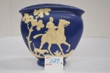 Blue Chase Vase by Weller Pottery, 7 x 7 in.