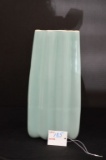 Catalina Pottery, Made in USA, Ribbed Triangle Shape Vase, 12 in.