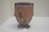 Roseville in Milk Thistle Flower Pot, Has Crack on Side, 8 1/2 in.
