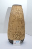 Burntwood 12 in. High , Bird and Flower Design, Matte Finish - Unmarked
