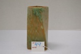 Unmarked Square Twisted 6 1/2 in. Vase w/ Leaf and Stem Pattern, Handwritte