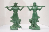 Pair of 14 1/2 in. Oriented Figures by Gender, Zanesville Ohio