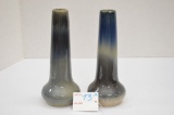 Pair of Unmarked 8 in. Art Vases  w/ Gloss Finish