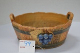 Unmarked w/ Woodgrain Basket and Grape Cluster, 8 1/2 x 3 1/2 in.