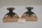 Pair of Roseville Candle Stick Holders, 5 x 3 in.