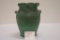Green Matte Fluted Vase w/ Twist Handle, 7 in. - Small Chigger on Handle
