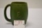 Unknown Green Mug w/ Acorn Stamp on Bottom and E on Side, 4 1/2 in. High -