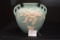Weller Floral Cameo Vase w/ Double Handle, 1930's, 8 in.