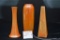 Three Orange Luster Vases - 2 Unmarked, 1 Cowan