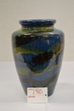 Unmarked Marbleized Vase, 8 in.