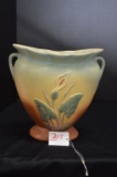 Unmarked Hull ? Calla Lily Pattern Vase, 9 x 9 in.