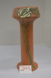 Weller Etched or Modeled Floral Vase, Matte Finish, 10 in.