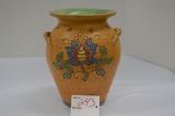 Unmarked Italia Antique Etched Vase, 7 in.