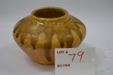 Small Vase w/ Brown Drip Over Matte Finish, 