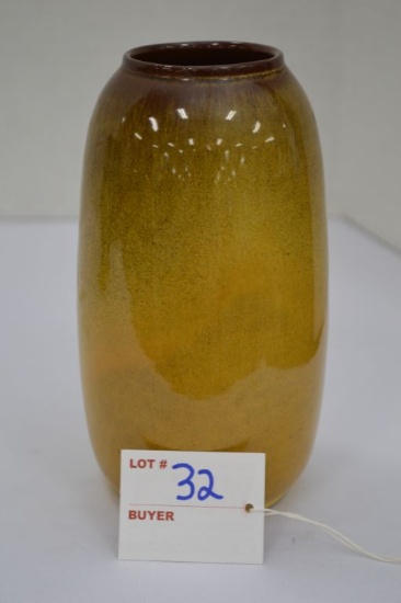 Nicodemus Yellow Glaze 7" Vase - "Let Blue Box Your Merchandise un 2104 Col's.o" on Bottom