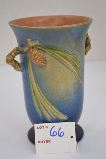 Roseville- Blue Pinecone Vase" 8 38-6" 6"