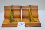 Pr. Roseville 5x5in Gold Pincone Bookends