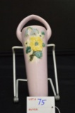 Weller- Walpocket- Unmarked- Lavender Matt Glaze, Flowers-Shiny Glaze 8 1/2