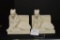 Pair of Rookwood XLIV White Panther Bookends, #2564, 4 x 5 1/4 in., Some Bl