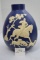 Weller Pottery Blue Chase Vase, #17, 10 x 7 in.