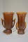 Pair of Unmarked Two Tone Bram/Gold Vase, 7 x 7 1/2 in.