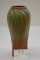 VanBriggle Brown and Green Twist Style Vase, 7 1/ in. - Has Crack on Side