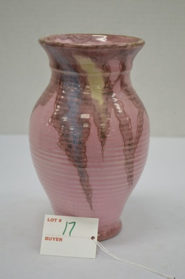 Weller Handmade Pink Drip Color Vase, 8 in.