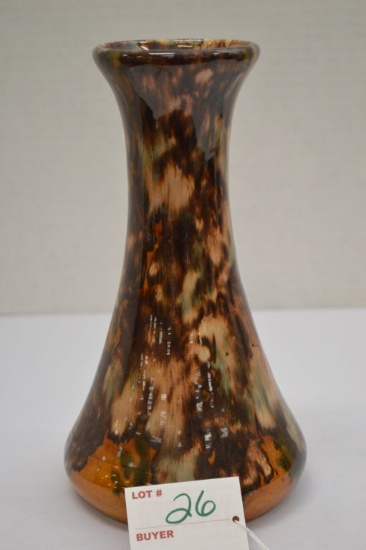 Unmarked Marbleized Vase, #064, 8 1/2 in.