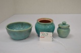 Pisgah Forest W3 Stephen Bowl, 4 x 2 in.; Pisgah Forest Teal and Pink Dish