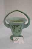 Roseville USA Silhouette Blue Vase/Basket, #708-6