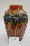 Unmarked Floral Vase, 8 in.